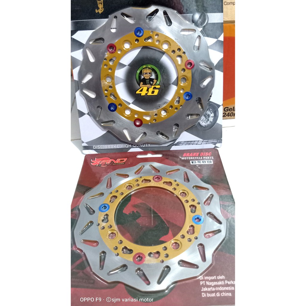 PIRINGAN CB150R LAMA &amp; MEGAPRO NEW MONO DISK CAKRAM SET DEPAN BELAKANG MEGAPRO NEW /CB150R LAMA OLD