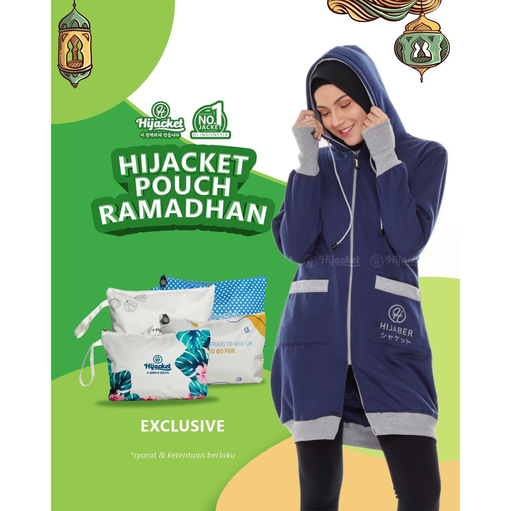 Jaket Tebal Wanita Hijab Hijacket Yukata Hijaket Hoodie Original Model Polos Panjang-1