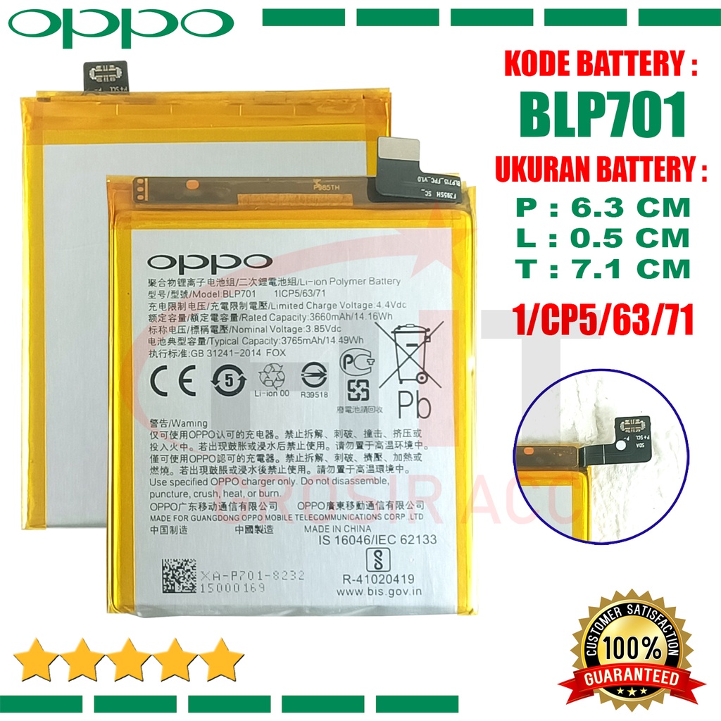 Baterai Battery BLP701 OPPO Realme X Oppo K3 Reno Life