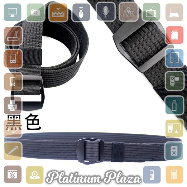 Rhodey Tali Ikat Pinggang Canvas Tactical Belt - F1077 - Black`2FQXRU-