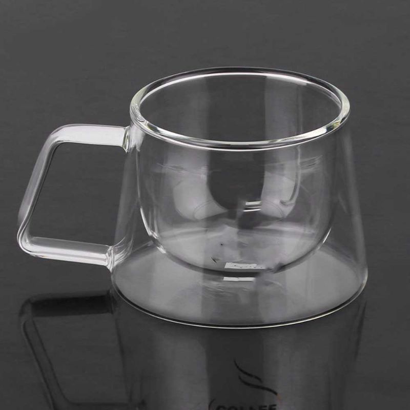 Cangkir Kopi Anti Panas Double Wall Glass Doomed Gelas Cangkir Kopi Double Glass Coffee Mug 240ml