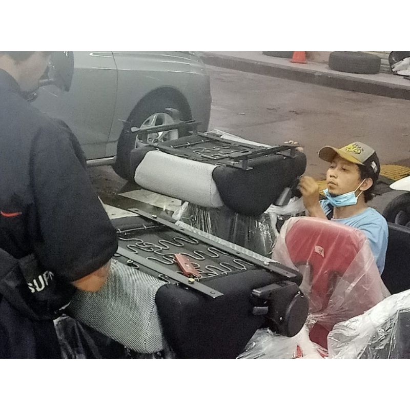 breket buat pemasangan jok racing mobil jazz gk5