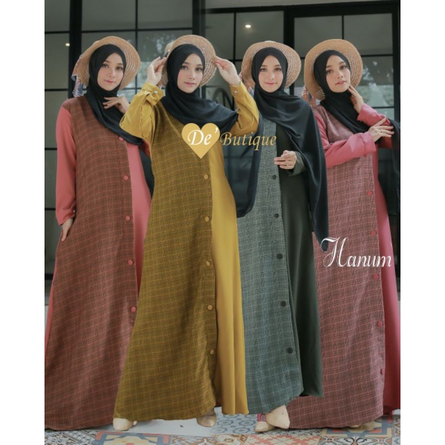 Durotul Dress / gamis kombinasi / outfit remaja syari / outfit kekinian / gamis remaja