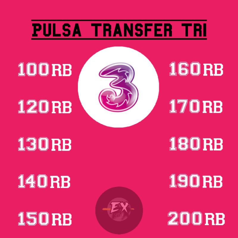 pulsa transfer tri 100rb 150rb 200rb