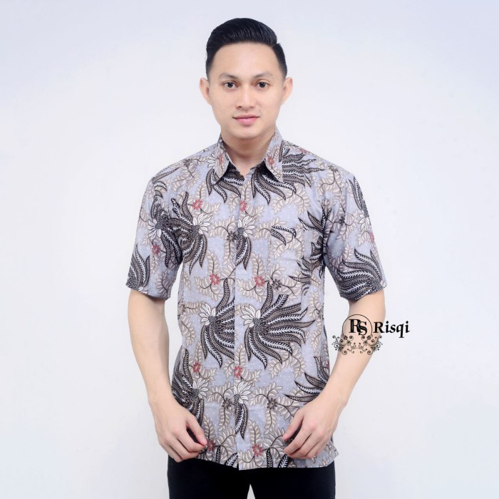 Batik Kopelan Motif G COKLAT Batik Seragam Blus Batik Modern Atasan Kantoran / Resepsian  Pelandang.