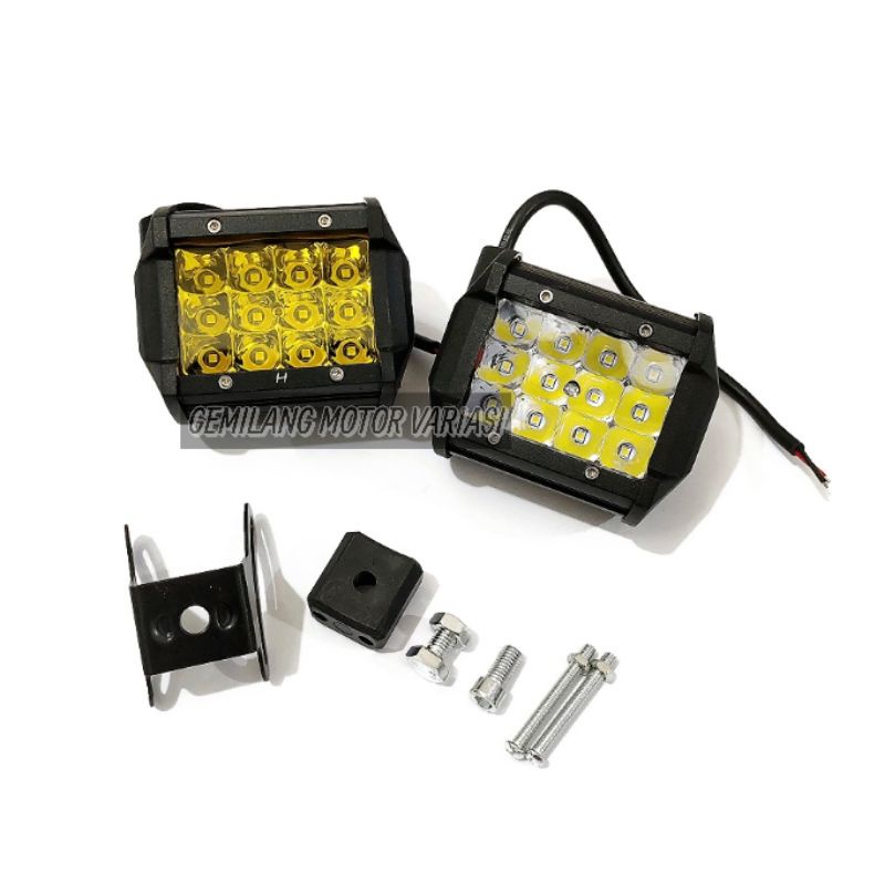 Lampu Tembak Sorot Motor Kabut 12 Mata Cob LED 12 Volt DC 12-80 Volt