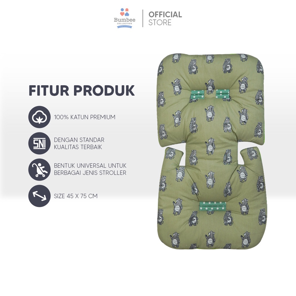 Bumbee Collection - Elephant Stroller Pad Alas Stroller Bayi 3 in 1