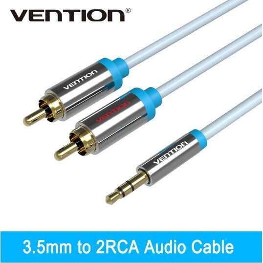 Vention Kabel 3.5mm Male ke 2 RCA Male HiFi Adapter Cable Konverter PC Komputer Laptop Murah