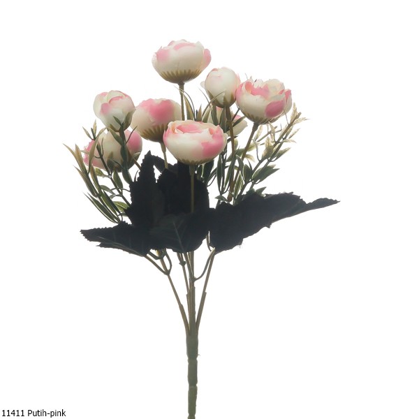 Bunga Plastik Ranunculus  1141-Pink-putih