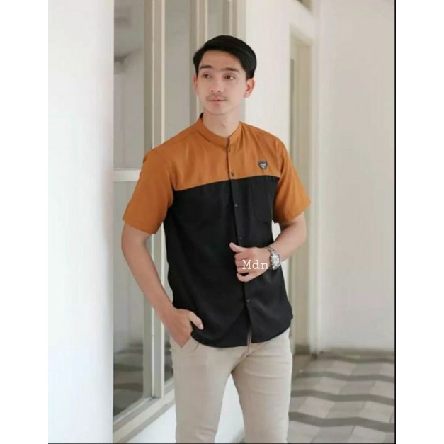 Baju koko kurta pria dewasa lengan pendek bahan premium terbaru