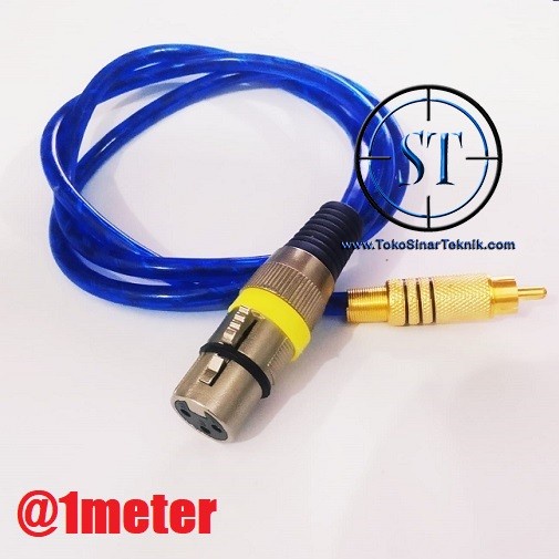Kabel Audio Mic / Microphone @1M XLR Canon Female to RCA Male 1 Meter Full CANARE