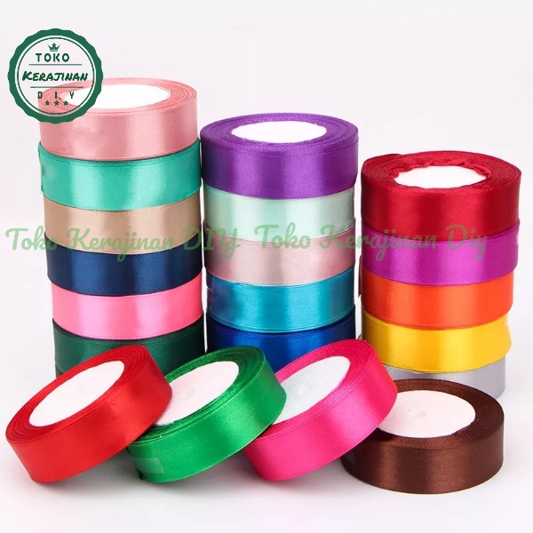 Pita Satin 1 inch/2,5 cm Pita Kado Per Roll