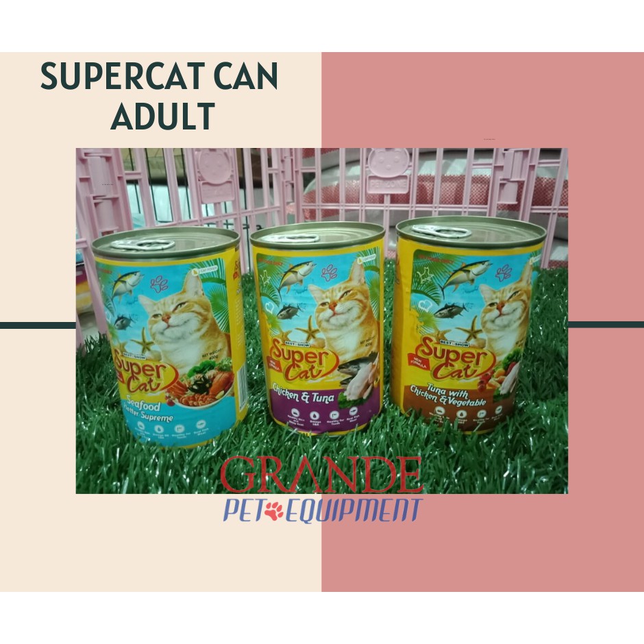Supercat Can Adult 400 gr/Makanan Kaleng Kucing Dewasa Supercat 400 gr