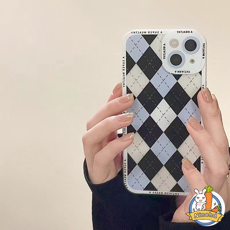 Case Motif Print Papan Catur Compatible For iPhone 14 13 12 11 Pro Xs Max X Xr Max iPhone 8 7 6 6s Plus SE 2020 Checkerboard Fashion Pattern Precise Hole Border Printing Shockproof Phone Case