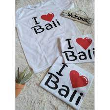 Baju Kaos katun I Love Bali catton tebal halus