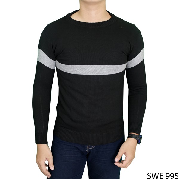 Sweater Pria Distro Rajut Hitam – SWE 995