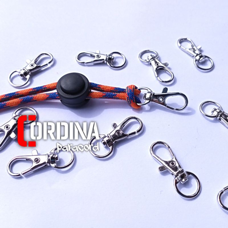 Pengait Gantungan Kunci ID Card bentuk Kokot udang lobster Carabiner Paracord