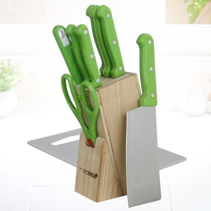 PISAU SET VICENZA WARNA 10 PCS PERLENGKAPAN PISAU - Hijau