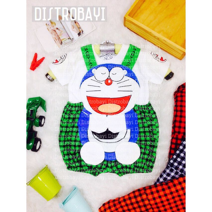 BLL 835 Baju Bayi Laki-Laki Lucu Overall Doraemon