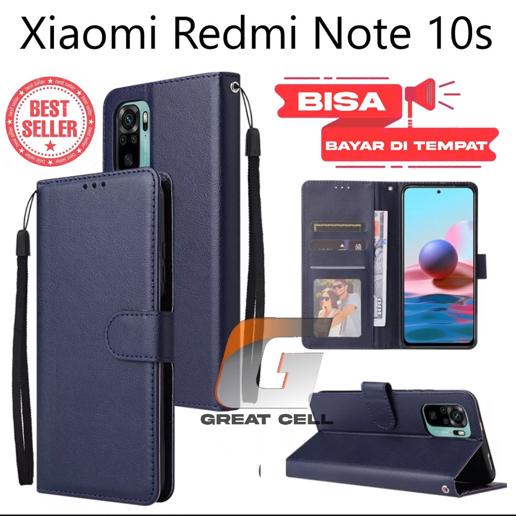 DOMPET HP UNTUK  Xiaomi Redmi Note 10s /LEATHER FLIP CASE XIAOMI REDMI NOTE 10s