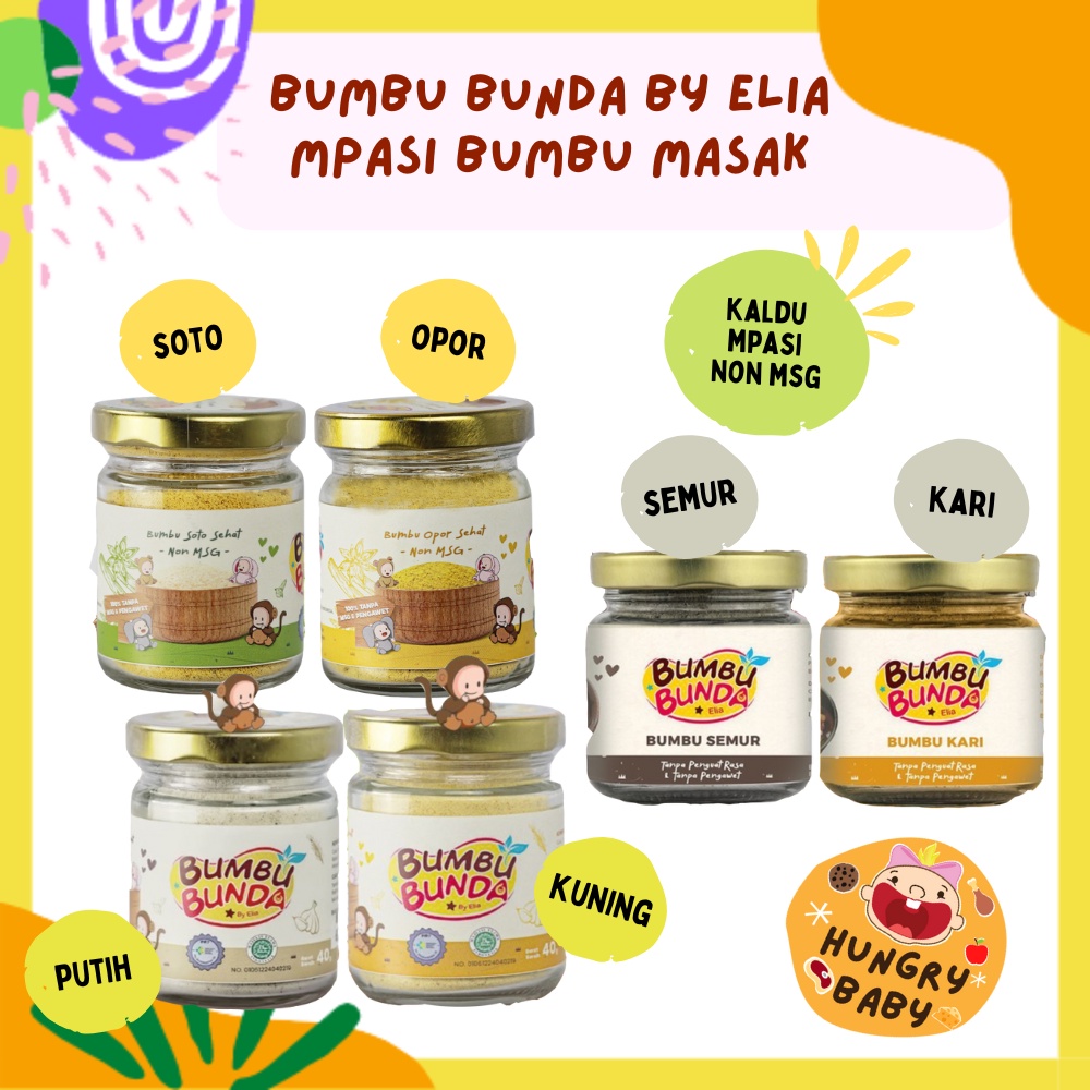 Bumbu MPASI Bayi Bumbu Soto Opor Putih Kuning Kari Semur / Bumbu Bunda by Elia / Bumbu Non MSG