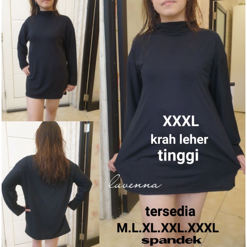 krah leher tinggi uk M.L.XL.XXL.XXXL jumbo tgn panjang