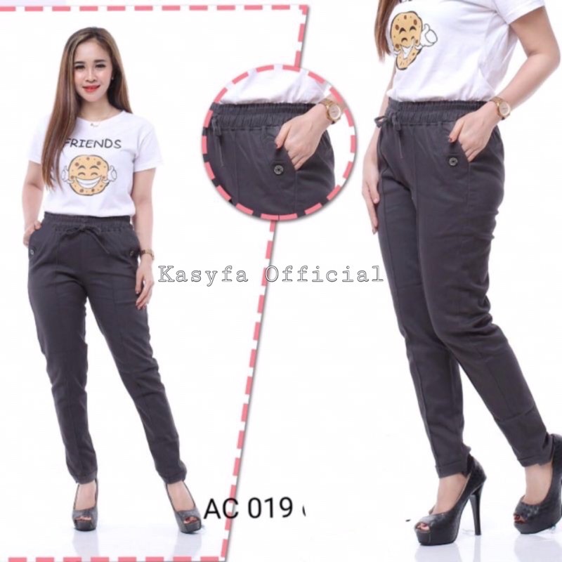 STRECT CATTON PANTS // KATUN TWIL BAGGY PANTS FULL KARET