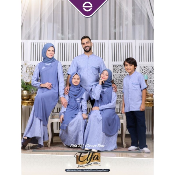 SARIMBIT ETHICA ELFA 223 FLOWER BLUE (KAHFI 175, KAHFI KIDS 130, KAGUMI 222, KAGUMI KIDS 98)