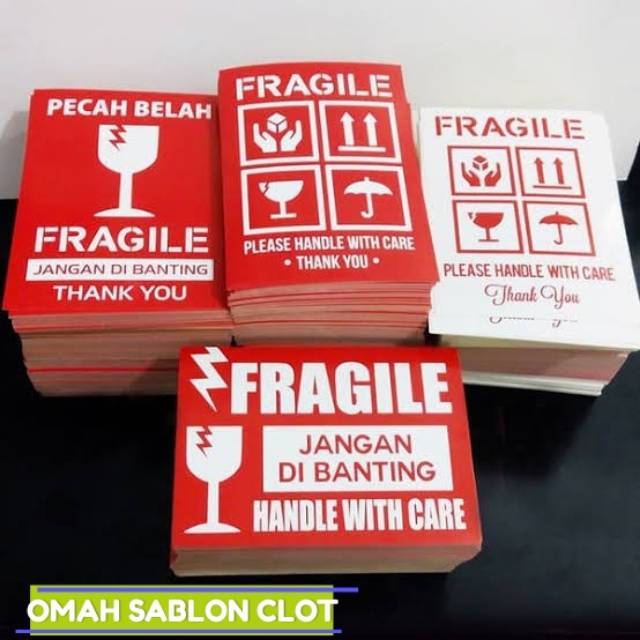 

stiker fragile PENGIRIMAN Aman/ISI 100LEMBAR | PENGIRIMAN ANTI PECAH