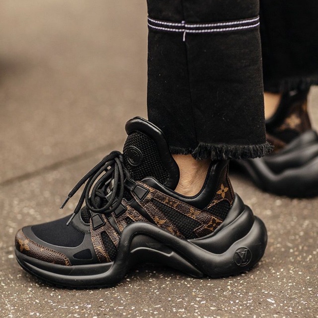 Sepatu Wanita - LV Archlight Sneaker Black Brown - PRM