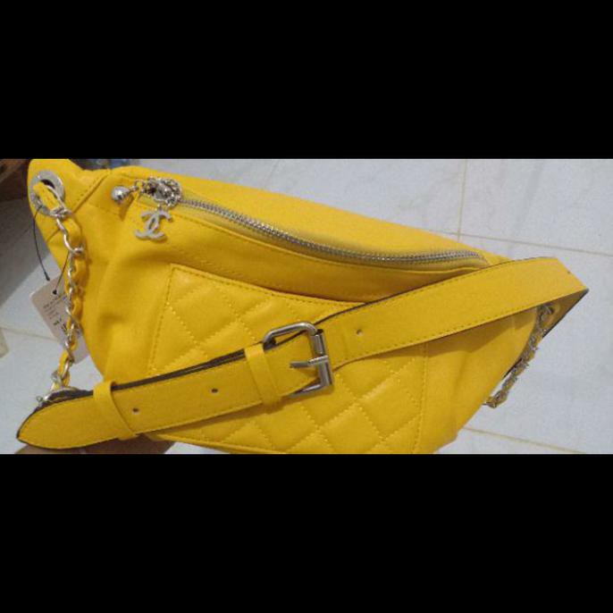 Terbaru Tas pinggang chanel waist bag chanel waistbag wanita - Kuning