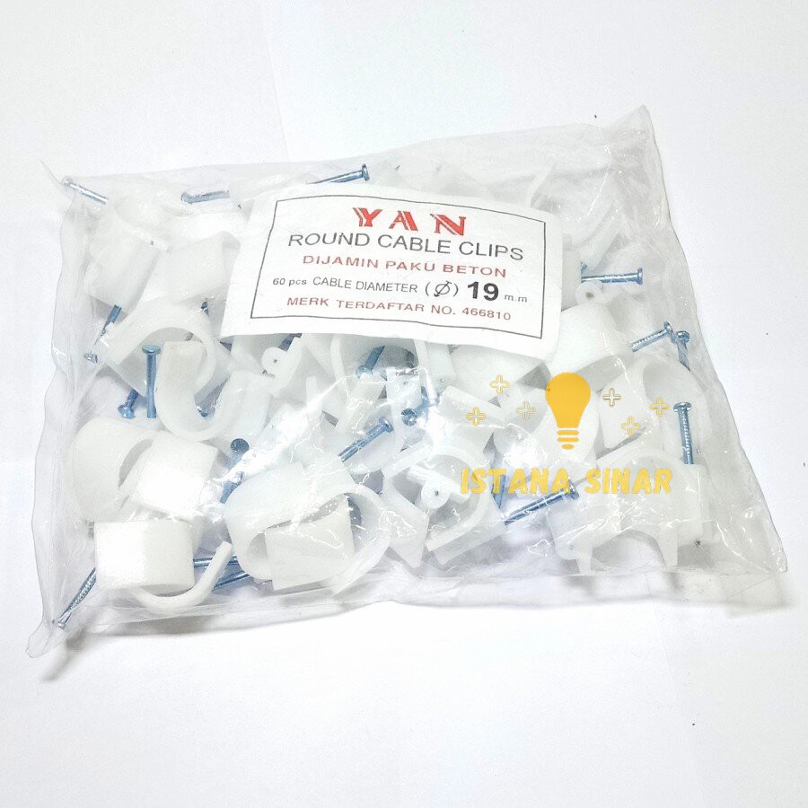 Klem Kabel No.19 Paku Beton (19 mm) Yan Per Pack Isi 60 Pcs