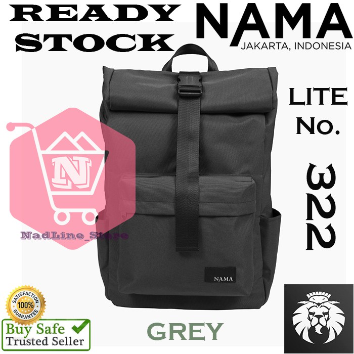 Back Pack By NAMA Studios Lite No. 322 ROLL TOP - TAS RANSEL ANTI AIR READY STOCK - GREY -