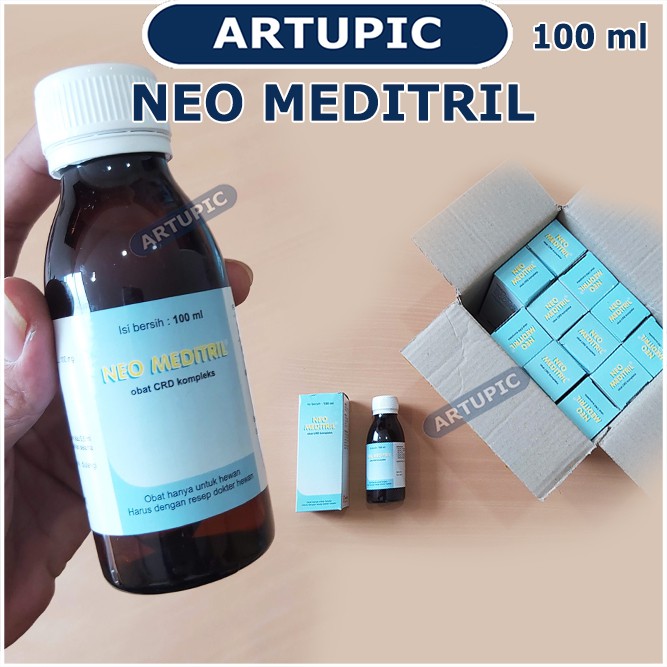 Neo Meditril 100 ml Basmi Bakteri Flu Snot CRD Korisa Ayam Burung Neomeditril Medion Antibiotik Sapi