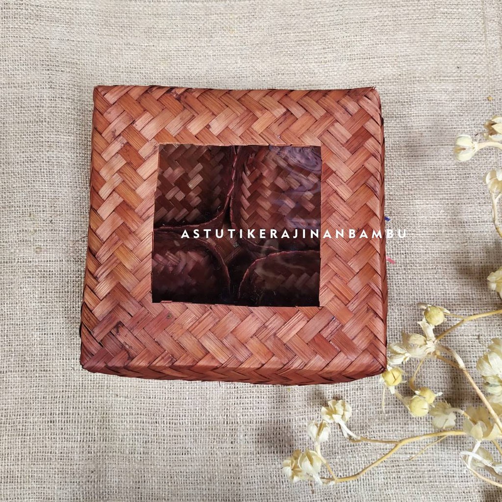 BESEK 20 x 20 x 8 cm WARNA MIKA SEKAT 4 BESEK | Besek Gudeg | Besek Alami | Besek Makanan | Besek Sa