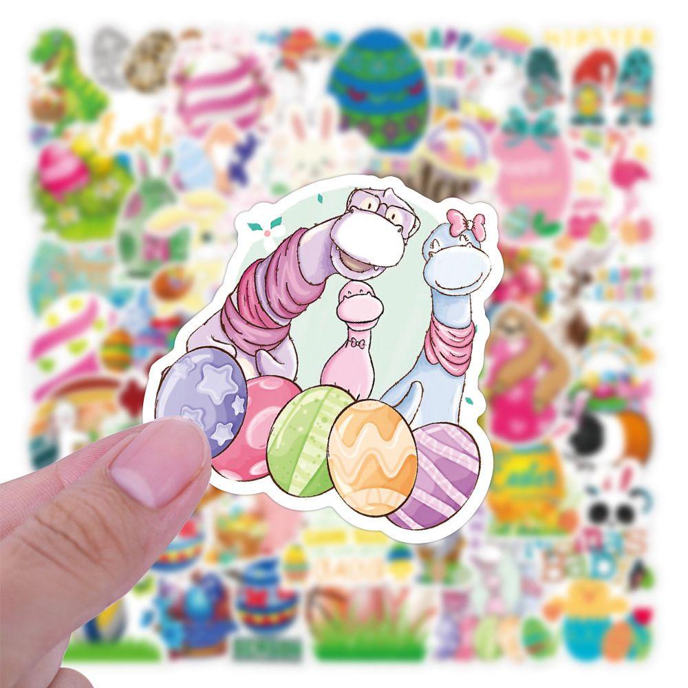 Populer 100pcs Paskah Stiker Notebook Mobil Kelinci Bunny Laptop Scrapbooking Koper Kawaii Laptop Sticker