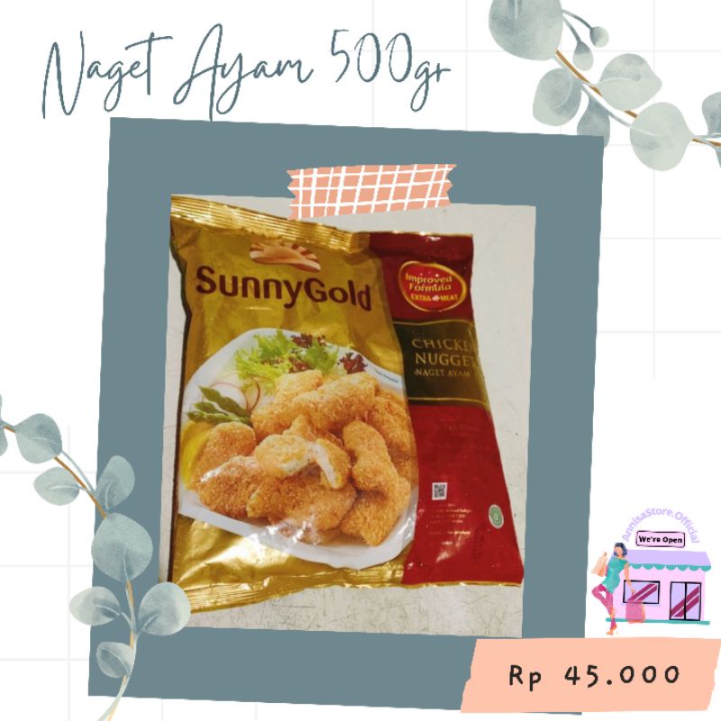 

ASO ♡ Chicken Nugget Sunny Gold 500 gram / Naget Ayam 500gr