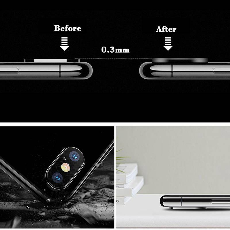 Tempered Glass Pelindung Lensa Kamera Belakang iPhone X XS XR XsMax Dengan Frame Metal