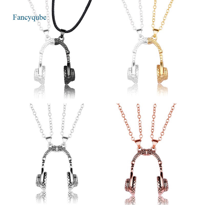 Fancyqube Kalung Rantai Panjang Liontin Headphone Musik Dj Gaya Hip Hop Rock Untuk Pria Dan Wanita