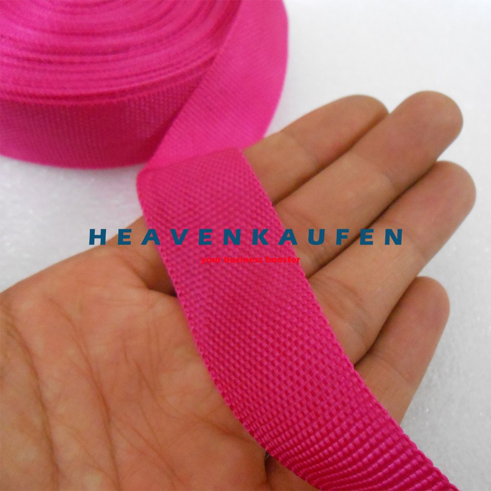 Bisban Pelipit Penutup Bungkus Tepi Jahitan / Webbing PCR Warna Pink Fanta 2,5 cm Harga Per Rol