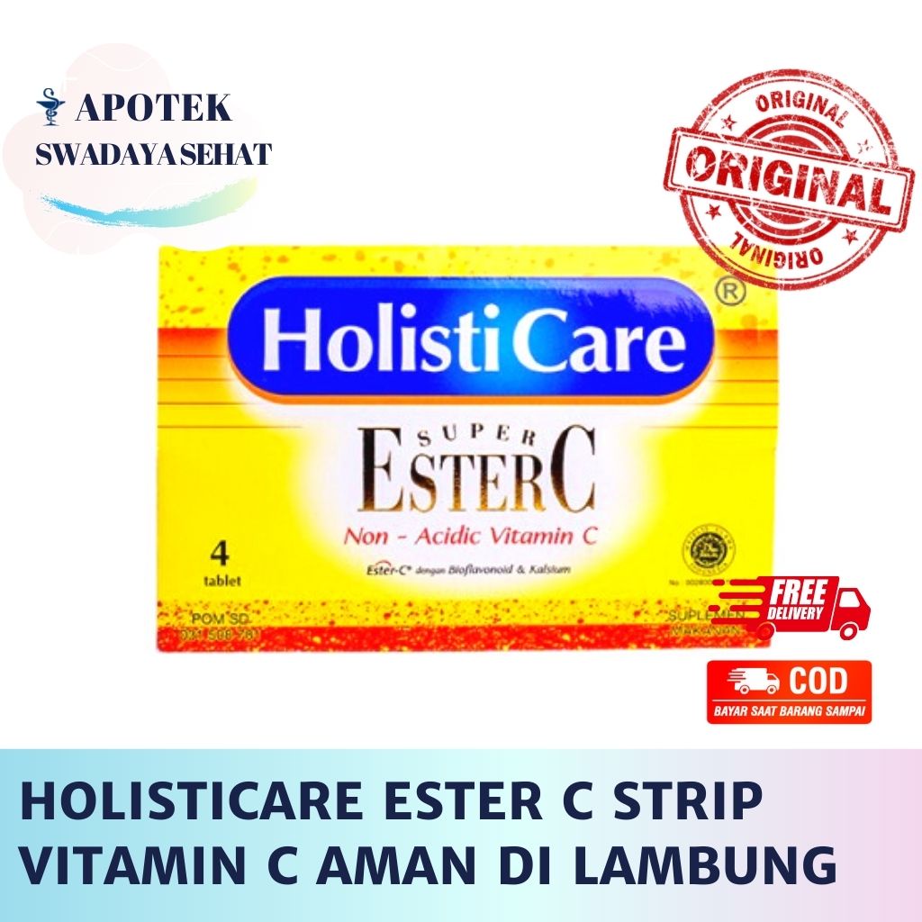 HOLISTICARE Super Ester C Strip 4 Tablet - Vitamin C Aman Untuk Lambung