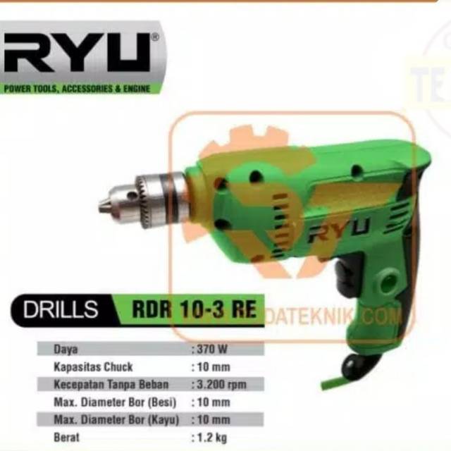 Mesin bor 10mm Ryu Tekiro