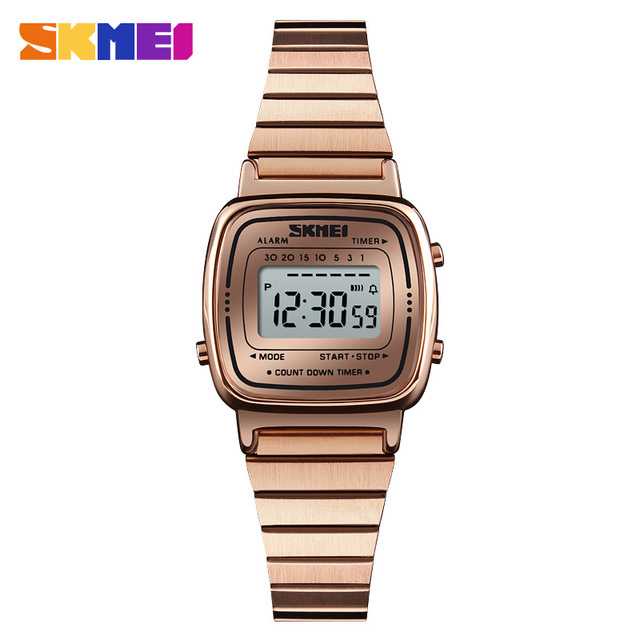 SKMEI Jam Tangan Digital Wanita  1252 Aneka warna Hitam Merah Biru Hijau kuning Titanium Gray Silver