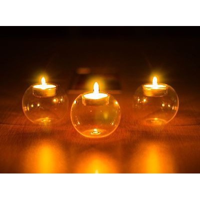 Gelas Lilin Glass Candle Holder Romantic Dinner 10cm - F001 - Transparent