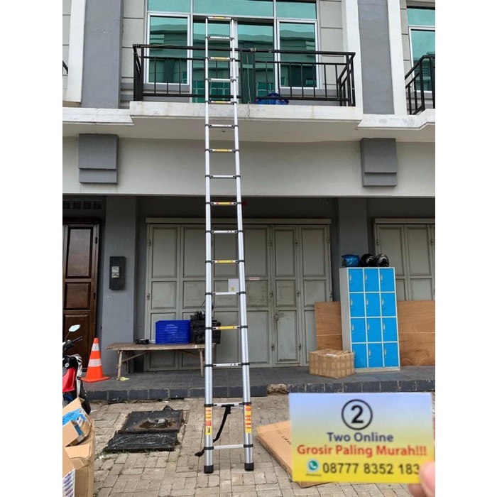 Tangga Lipat Tangga Lipat Aluminium Teleskopik 6M Single Telescopic Ladder 6 Meter