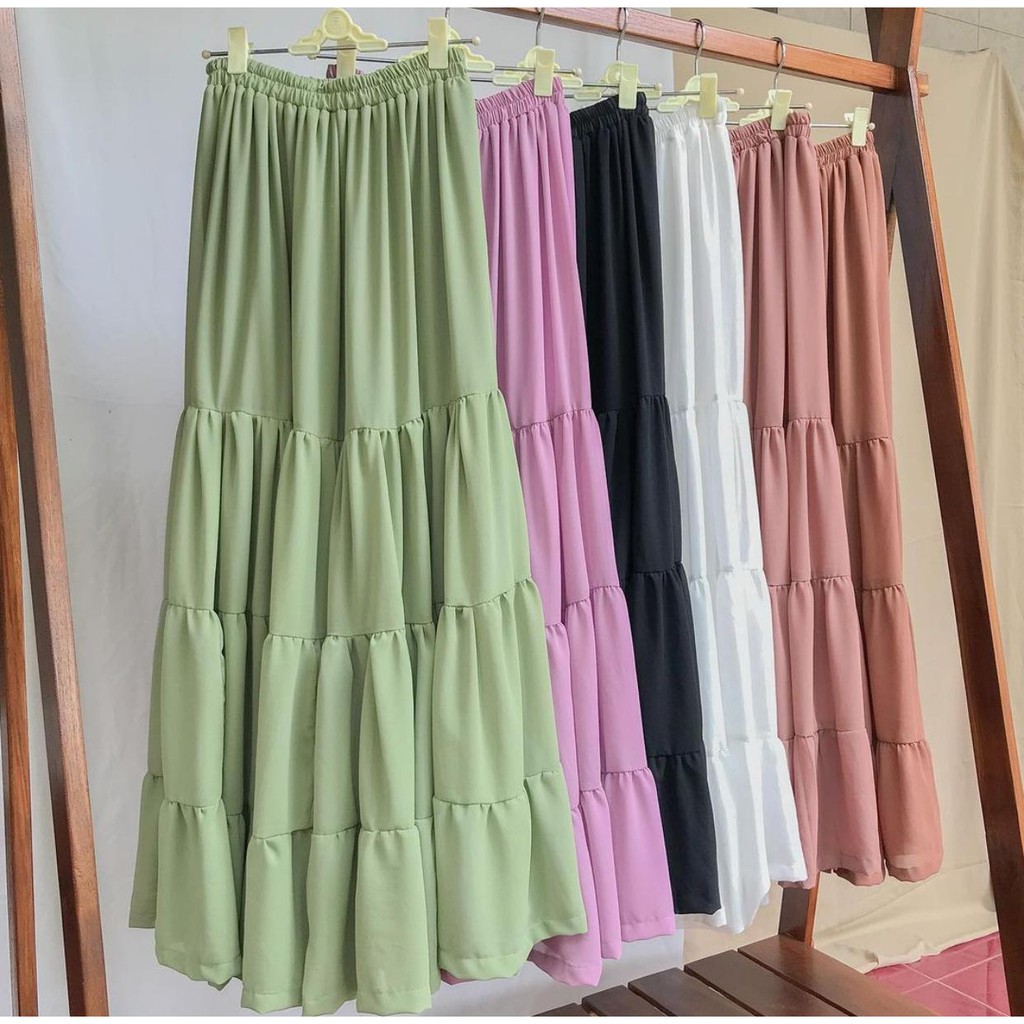 {TERBARU!!!} ROK BAHAN CERUTY PRITIES SKIRT / ROK / BAWAHAN / ROK KEKINIAN