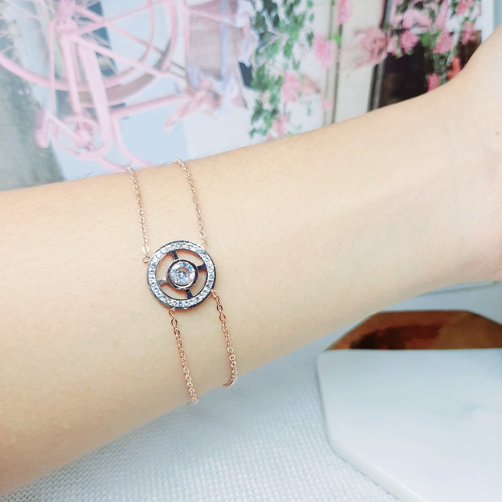 Gelang Titanium Layer Rantai Korea Style Rose Gold - BB553