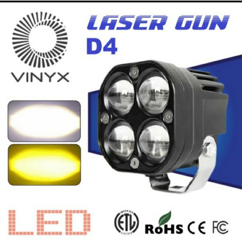 LAMPU TEMBAK SOROT LASER GUN LED VINYX D4 MOTOR MOBIL 40 WATT