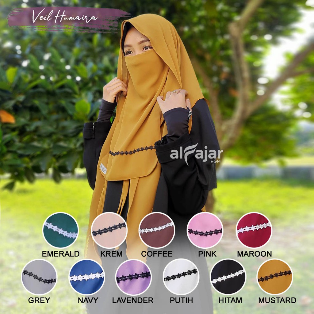 CADAR NIQOB BANDANA Veil Humaira Dua Layer by Alfajar