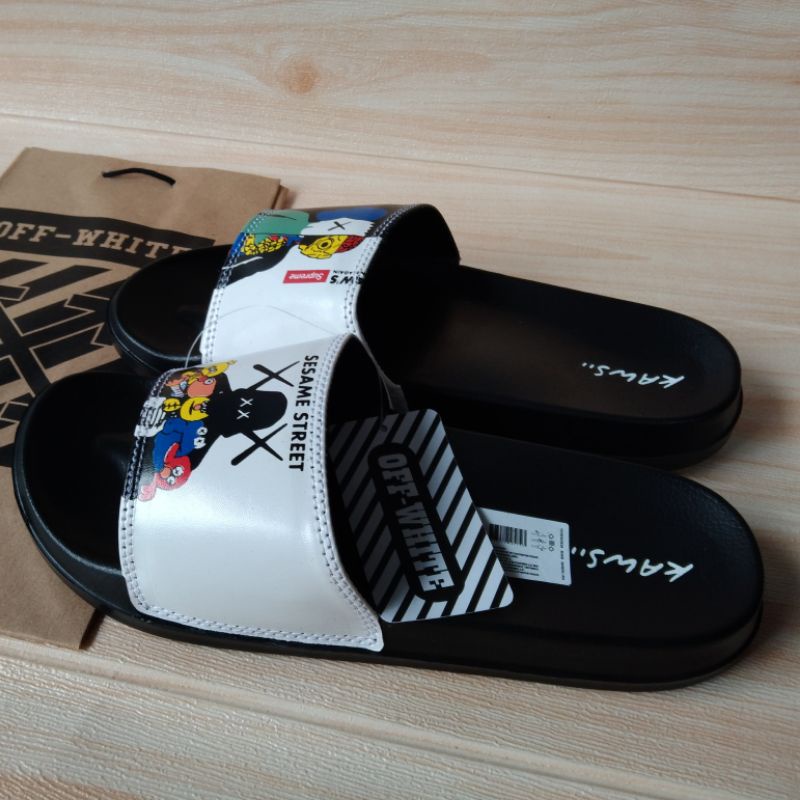 Sandal Slop Vans Kaws Sesame Supreme Pria Terbaru Premium/sandal Slop Kaws Wanita Kekinian-1